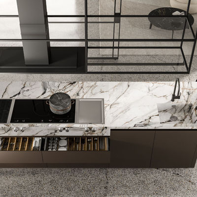 Large Style Complete Custom Kitchen Cabinet Set Island Kitchen Furniture Lacquer Finish Wooden Kitchen Cupboard For Villa