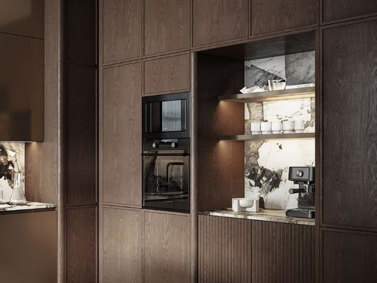 Wall Mounted Home Lacquer or Finish Modern Design Kitchen Cabinet Complete Set Wood Storage