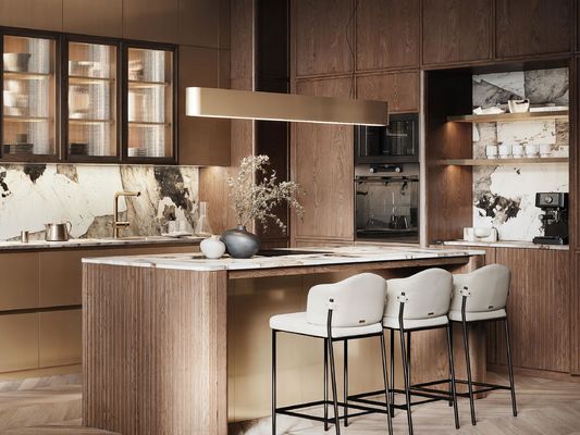 Wall Mounted Home Lacquer or Finish Modern Design Kitchen Cabinet Complete Set Wood Storage