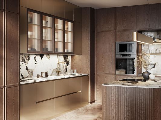 Wall Mounted Home Lacquer or Finish Modern Design Kitchen Cabinet Complete Set Wood Storage