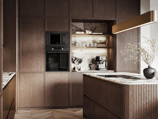 Wall Mounted Home Lacquer or Finish Modern Design Kitchen Cabinet Complete Set Wood Storage