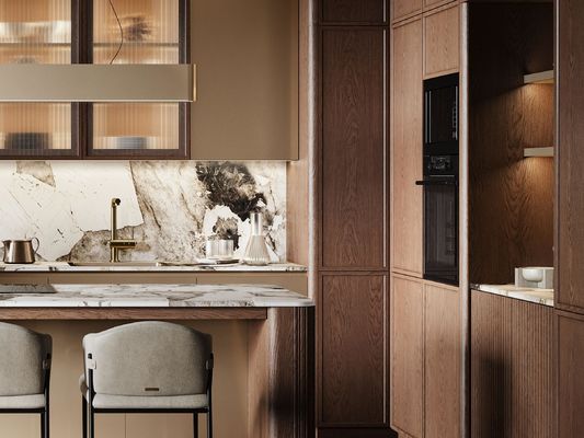 Wall Mounted Home Lacquer or Finish Modern Design Kitchen Cabinet Complete Set Wood Storage