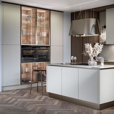 Wall Mounted Home Lacquer or Finish Modern Design Kitchen Cabinet Complete Set Wood Storage