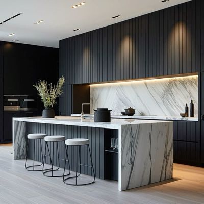 Australia Style High Glossy Acrylic Furniture Pantry Kitchen Cupboard Modern Pvc Membrane