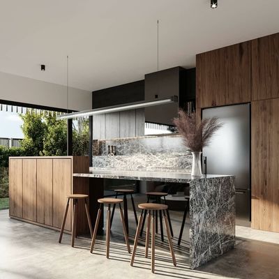 Australia Style High Glossy Acrylic Furniture Pantry Kitchen Cupboard Modern Pvc Membrane