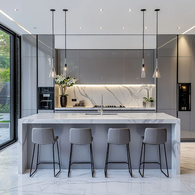 Australia Style High Glossy Acrylic Furniture Pantry Kitchen Cupboard Modern Pvc Membrane