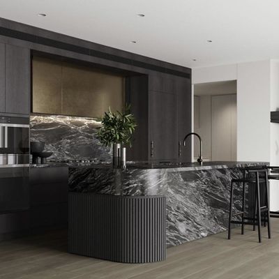 Custom Commercial New Paint Sintered Stone Lacquered Modular Household Furniture Modern Kitchen Designs Cabinet