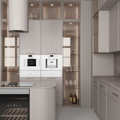 Kitchen Furniture Luxury Wooden Wall Hanging Smart Custom Small Home Modular Kitchen Cabinet Modern Design
