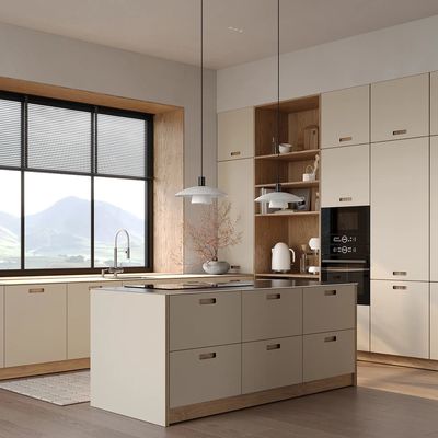 Factory Luxury Price Automatic Villa Complete Melamine Kitchen Cupboards Set Modern Flat Panel Cabinets Custom Kitchen Cabinets