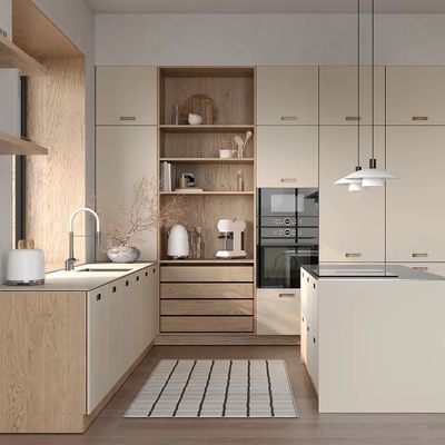 Factory Luxury Price Automatic Villa Complete Melamine Kitchen Cupboards Set Modern Flat Panel Cabinets Custom Kitchen Cabinets
