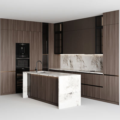 Good Price Best Quality White Paint Solid Wood Kitchen Cabinet Set for Apartment