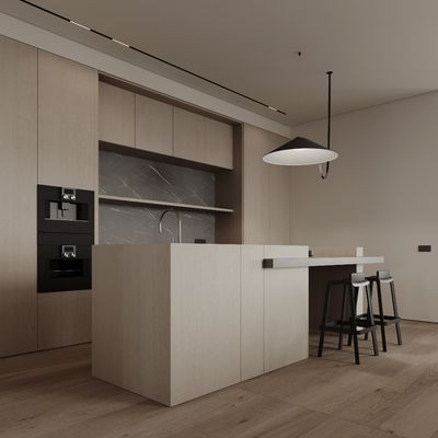 Modern Island Kitchen Designs Complete Metal PET Laminate Glossy Kitchen Cabinets MDF Lacquered Glass Includes Faucet