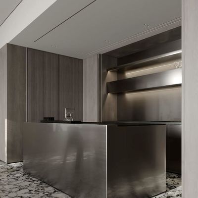Prima Pull Down Kitchen Cabinet Kitchen Cabinets Modern Aluminum Mirror Polished Brushed Kitchen Cabinets