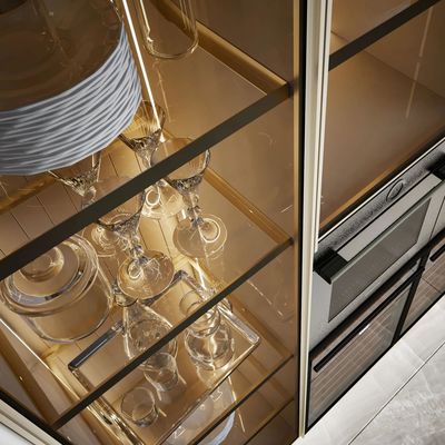 High End Customize Cabinet Kitchen Furniture Modern Style Automatic Full Set Kitchen White PVC Kitchen Cabinet for Apartment