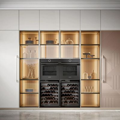 High End Customize Cabinet Kitchen Furniture Modern Style Automatic Full Set Kitchen White PVC Kitchen Cabinet for Apartment