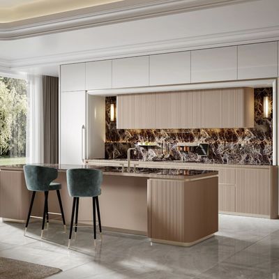 High End Customize Cabinet Kitchen Furniture Modern Style Automatic Full Set Kitchen White PVC Kitchen Cabinet for Apartment