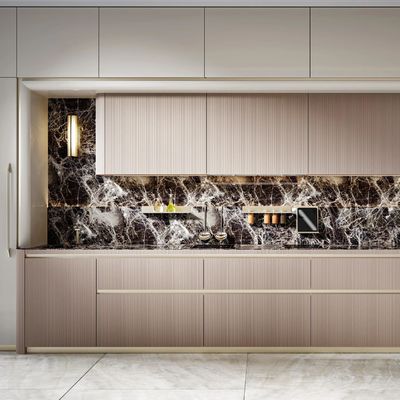 High End Customize Cabinet Kitchen Furniture Modern Style Automatic Full Set Kitchen White PVC Kitchen Cabinet for Apartment