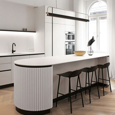 Modern High Quality Melamine Particleboard White and Gray Soft Close Kitchen Cabinet