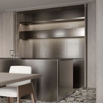 New Arrival Stainless Steel Kitchen Cabinet Small Kitchen Cabinet Set with Sink Modular Stainless Steel Kitchen Cabinets