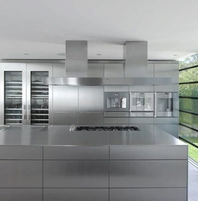 Stainless Steel Stainless Flat Pack Kitchen With Cabinet Furniture Designer Cabinet Set
