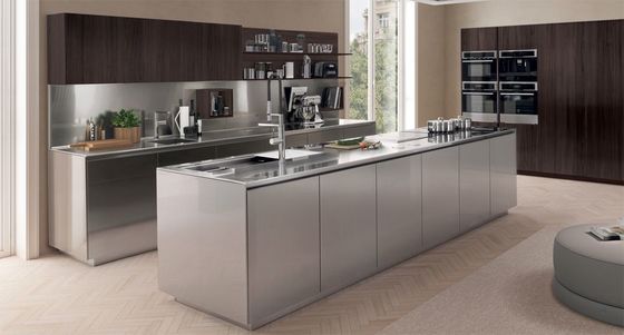 Stainless Steel Stainless Flat Pack Kitchen With Cabinet Furniture Designer Cabinet Set