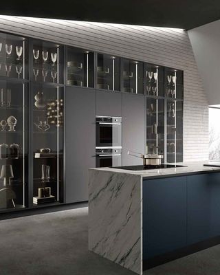 Customized Design European Style Modern Luxury Fireproof and Water Proof Stainless Steel Kitchen Cabinets