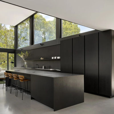 Free Whole House Design Moisture-proof Plywood Solid Modular Kitchen Island Cabinets for Villa Apartment with Dining Sink