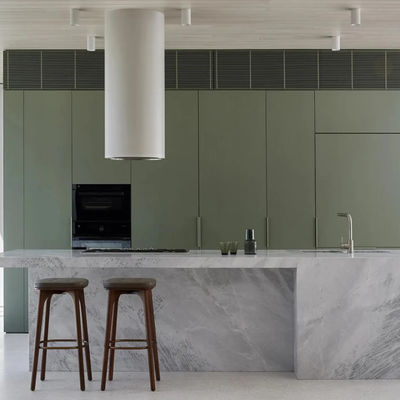 Free Whole House Design Moisture-proof Plywood Solid Modular Kitchen Island Cabinets for Villa Apartment with Dining Sink