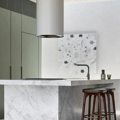 Free Whole House Design Moisture-proof Plywood Solid Modular Kitchen Island Cabinets for Villa Apartment with Dining Sink