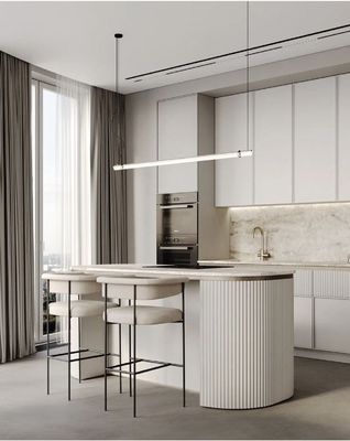 Wholesale Popular Modern Mobile Grey Free Standing Kitchen Sink Cabinet with Island for Apartment