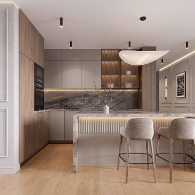 Modern Design Kitchen Cabinet Customize Melamine Kitchen Pantry Cabinets Contractor Kitchen Cabinets