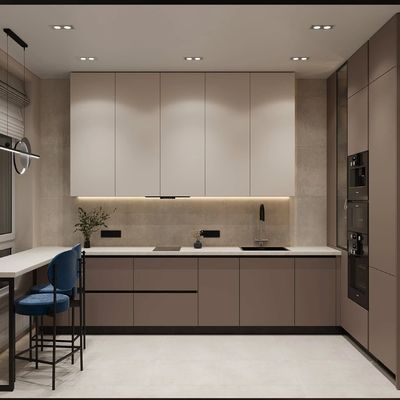 304 Stainless Steel Kitchen Cabinet with Thick Aluminum Alloy Countertop Customized Design, Waterproof Durable, Easy Clean