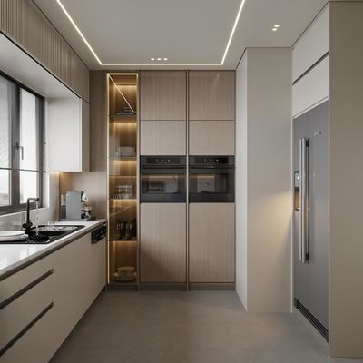 High Quality Complete Kitchen Interior Set Aluminum European Style Kitchen Cabinet Solid Wood