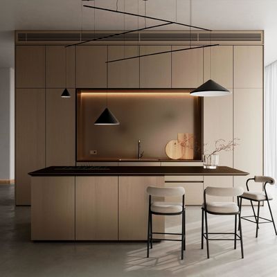 Modular Stainless Steel Kitchen Cabinet with Sink Modern Free Design Complete Kitchen Cupboards Island Aluminum Made in China