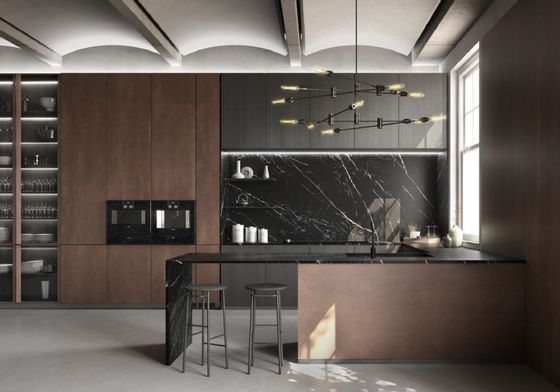 Kitchen Cabinets Wooden Oak Wood Door Full Height Kitchen Cabinets with Pocket Door Complete Kitchen Cabinet Set