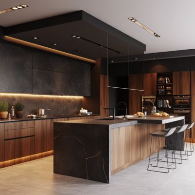 Kitchen Cabinets Wooden Oak Wood Door Full Height Kitchen Cabinets with Pocket Door Complete Kitchen Cabinet Set