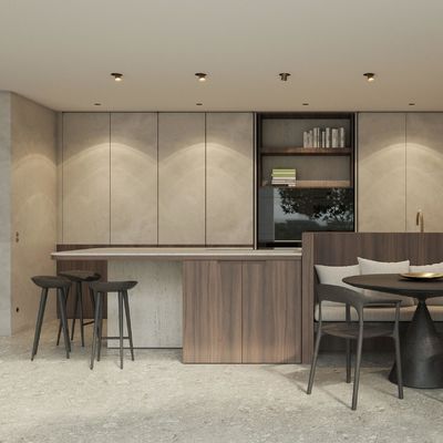 Luxury Modern Cupboard Custom Furniture Island Manufacturer French Kitchen Cabinet Lacquer Veneer Melamine Board for Apartment