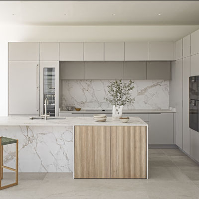 Modern White Modular MDF Kitchen Cabinet Lacquer Islands Design Stainless Carcase Sink Accessories Kitchen Furniture Supplier