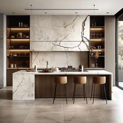 Wholesale Modern European Design Kitchen Cabinets Solid Wood Furniture Stainless Steel Granite Customizable Modular Wall Units