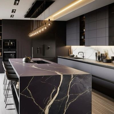Modern Luxury Home Kitchen Furniture Stainless Steel Island Minimalist French Scandinavian Designs Includes Cabinet Sink