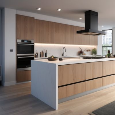 Modern Design Multifunctional Solid Wood Kitchen Cabinets Quality Stainless Steel Granite Waterproof Backsplash Home Apartment