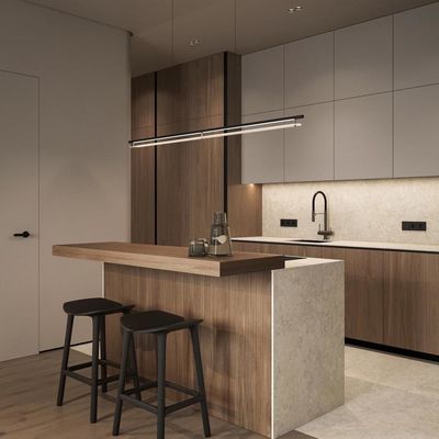 European Frameless Design Modular Kitchen Cabinets High-End Black Glossy Paint with Soft Closing Drawers