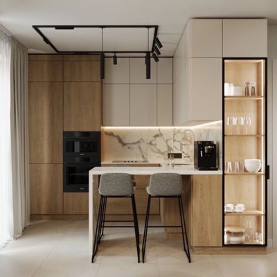 European Frameless Design Modular Kitchen Cabinets High-End Black Glossy Paint with Soft Closing Drawers