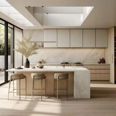 High Quality Modern PVC Kitchen Cabinets Waterproof Marble for Australian Apartments Modular Kitchen Furniture Units for Home