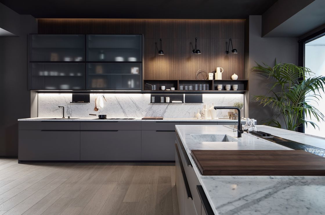L Shaped Lacquer Kitchen Cabinet Tailored Custom Modern Kitchen Cabinets