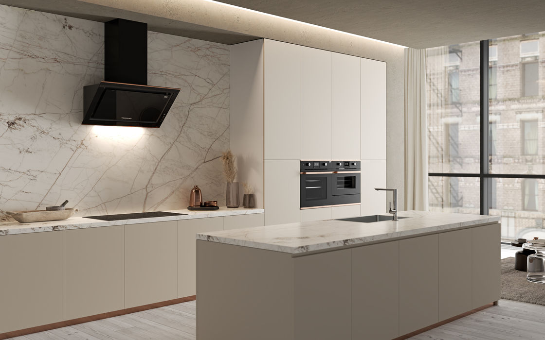 Customized White Melamine Kitchen Cabinets Fitted With Stainless Steel Sink Cabinet