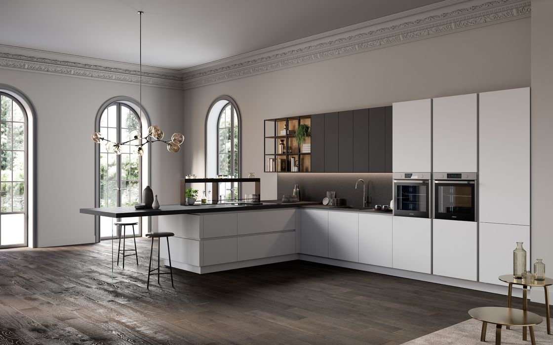 Custom EB Board Kitchen Cabinet Modern Kitchen Set With Dining Table Spice Rack