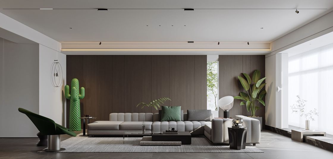 ISO9001 Eco Friendly Customized Living Room Design With Wall TV Cabinet