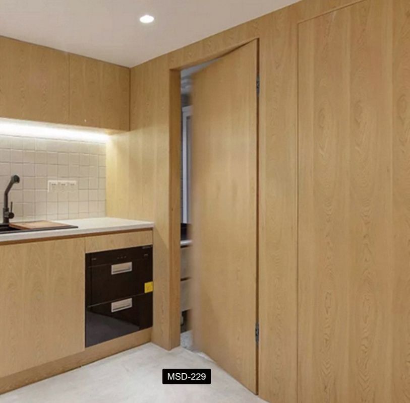 Frameless Custom Hidden Door Minimalist Solid Wood Interior Hidden Door Design