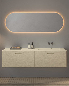 Customized Modern Mint Green Bathroom Vanity Minimalist Green Bathroom Cabinet